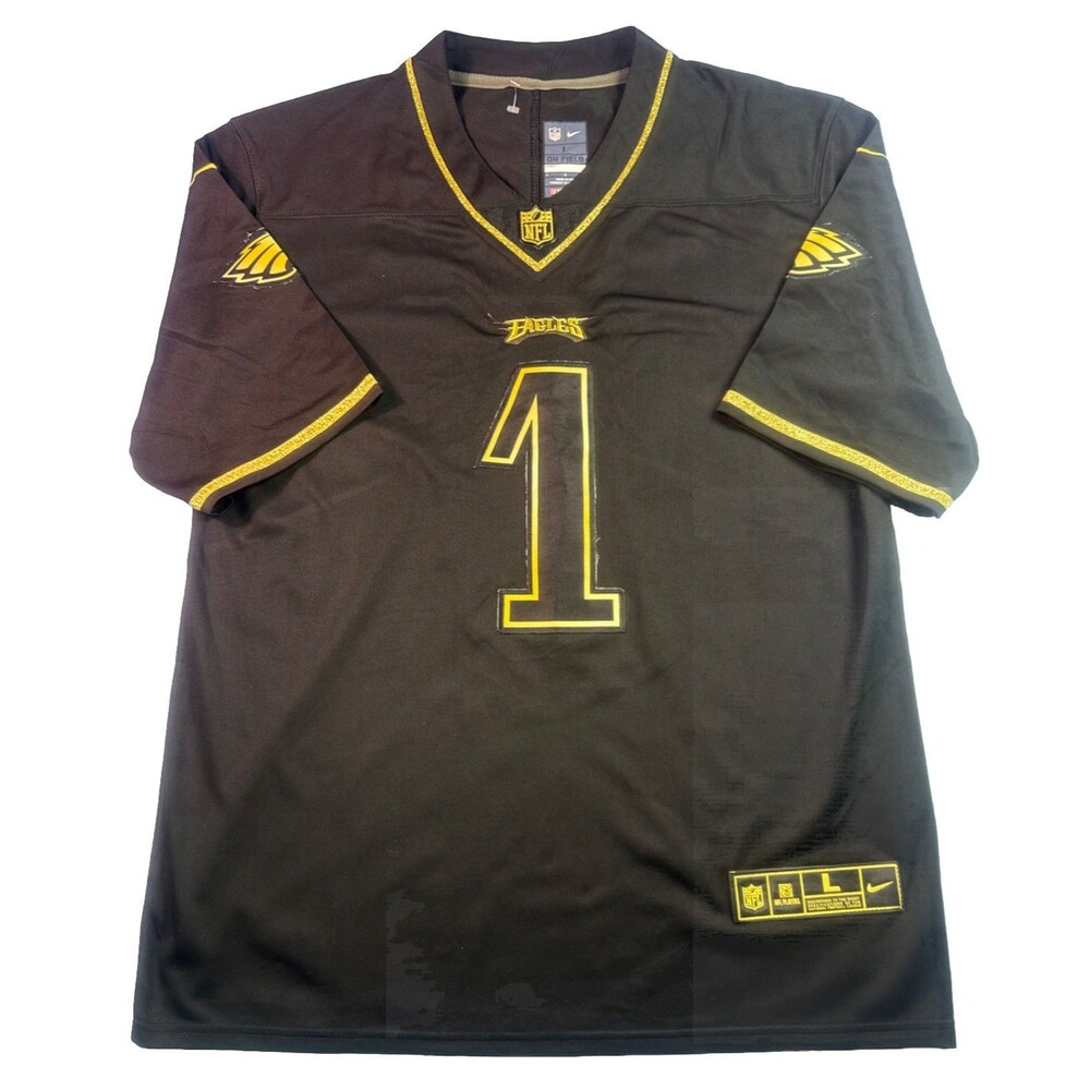 Nike Philadelphia Eagles Jalen Hurts NFL On Field Jersey Size L Black Yellow - Picture 3 of 8